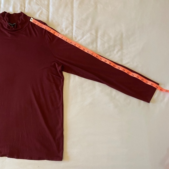 Eileen Fisher Mock Turtleneck Long‎ Sleeve Burgundy/Wine Viscose Spandex Size XL - Picture 4 of 6